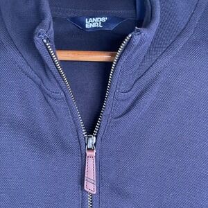 Lands' End Navy Blue Full Zip Jacket Men's Size 42-44 XL Casual Comfort Wear